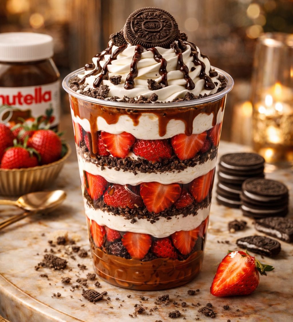 Fresas con crema y oreo