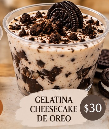Gelatina de cheesecake de oreo