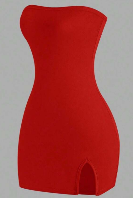 Vestido de tubo color rojo