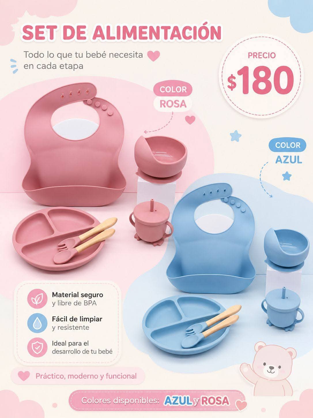 SET DE ALIMENTACION ROSA
