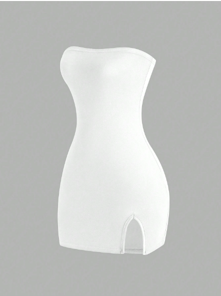 Vestido de tubo color blanco