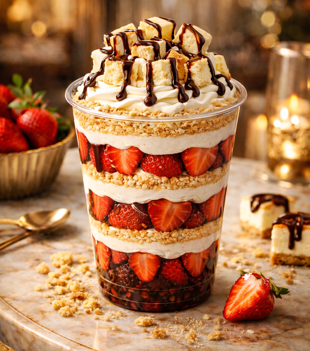 Fresas con crema y chesscake